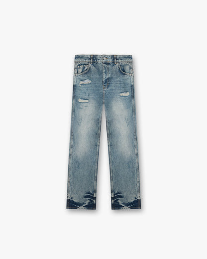 R3 Distressed Baggy Denim - Blue Cream
