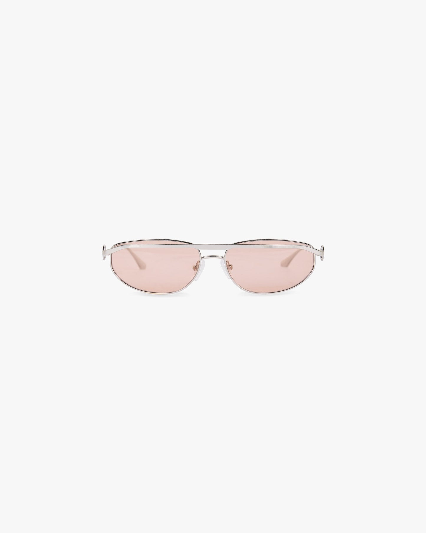Slim Aviator Sunglasses - Silver Brown