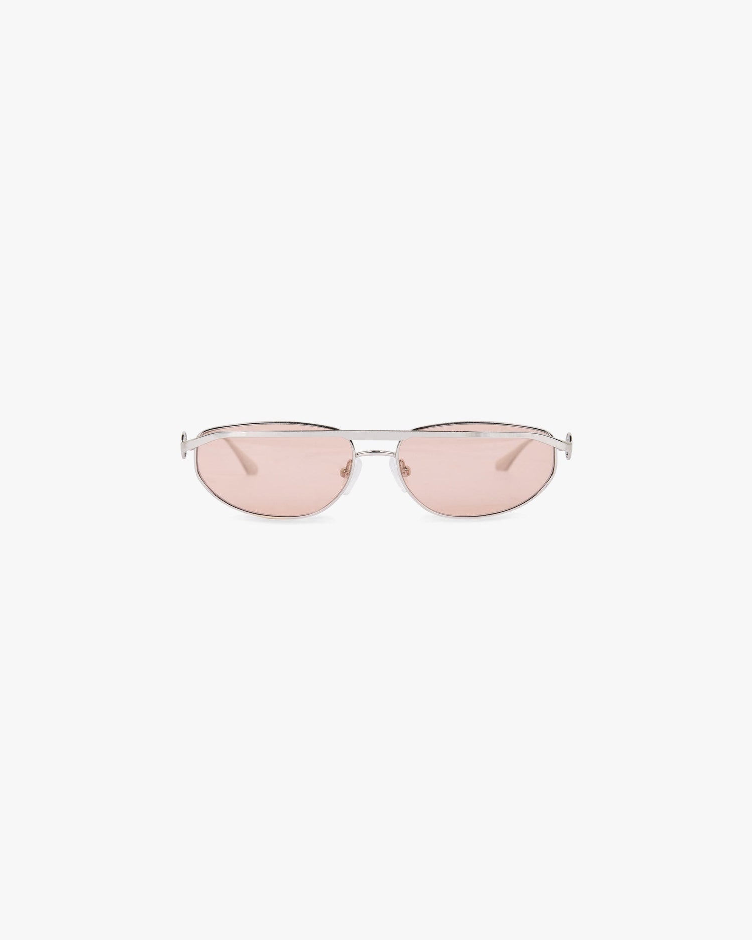 Slim Aviator Sunglasses - Silver Brown