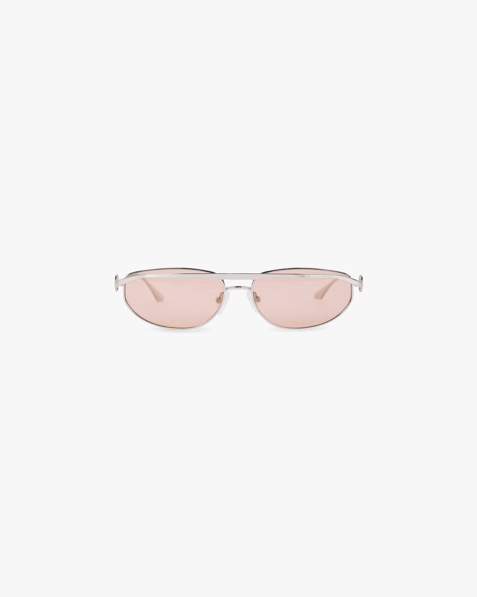 Slim Aviator Sunglasses - Silver Brown