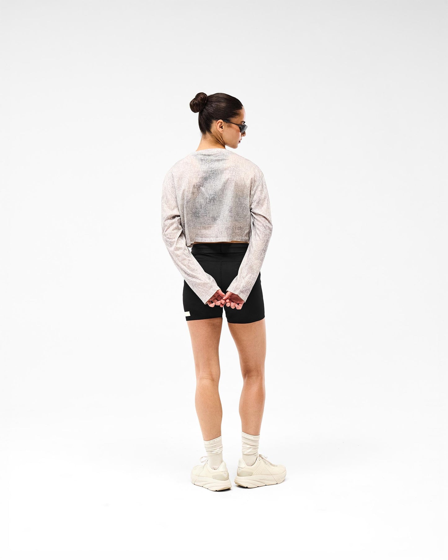 247 Glitch Cropped Training T-Shirt - Grey