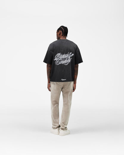 British Cowboys T-Shirt - Stained Black