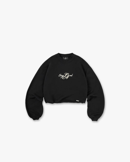 EngLAnd Cropped Sweatshirt - Jet Black