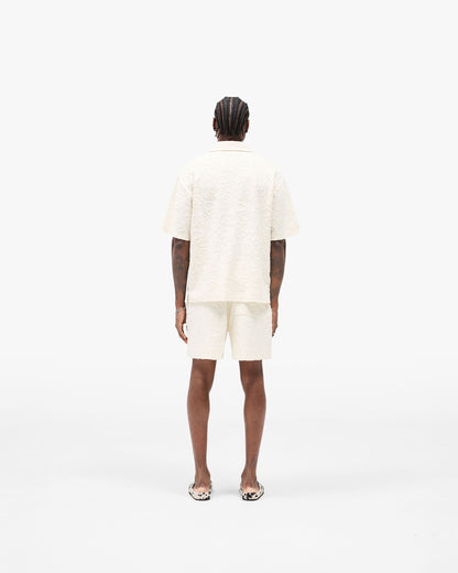 All Over Print Towel Short - Aged White