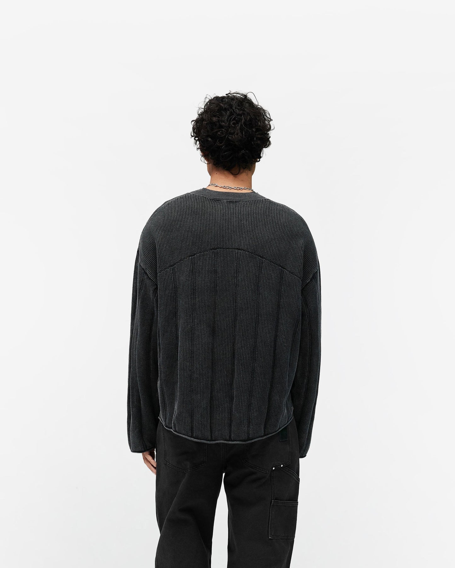 Knitted Varsity Long Sleeve Jersey - Vintage Grey