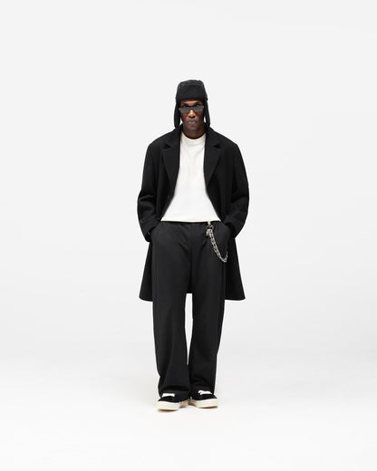 Relaxed Overcoat - Jet Black