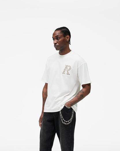 Western Initial T-Shirt - Flat White
