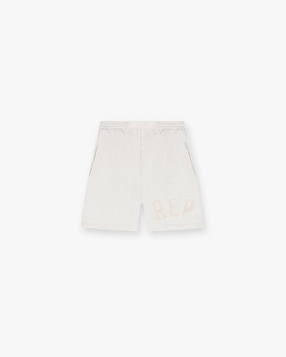 Rep Applique Shorts - Cream Marl
