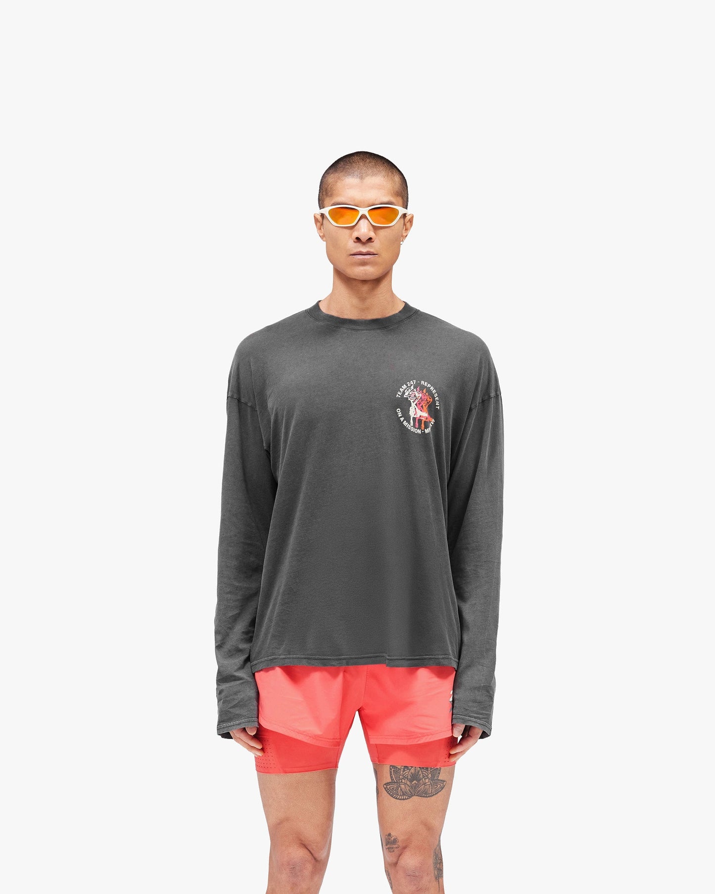 247 Torch Boxy Long Sleeve T-Shirt - Washed Black