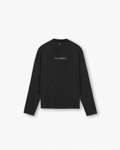 247 On A Mission Long Sleeve T-Shirt - Jet Black