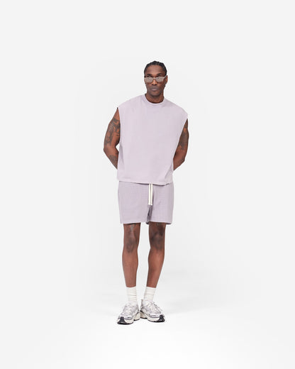 Initial Waffle Shorts- Mist