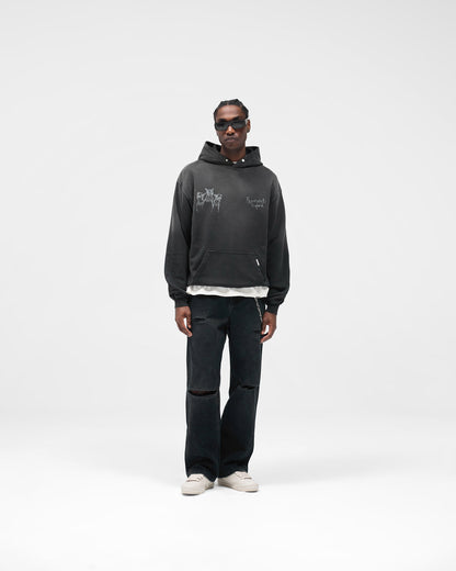 R3 Distressed Baggy Denim - Petrol