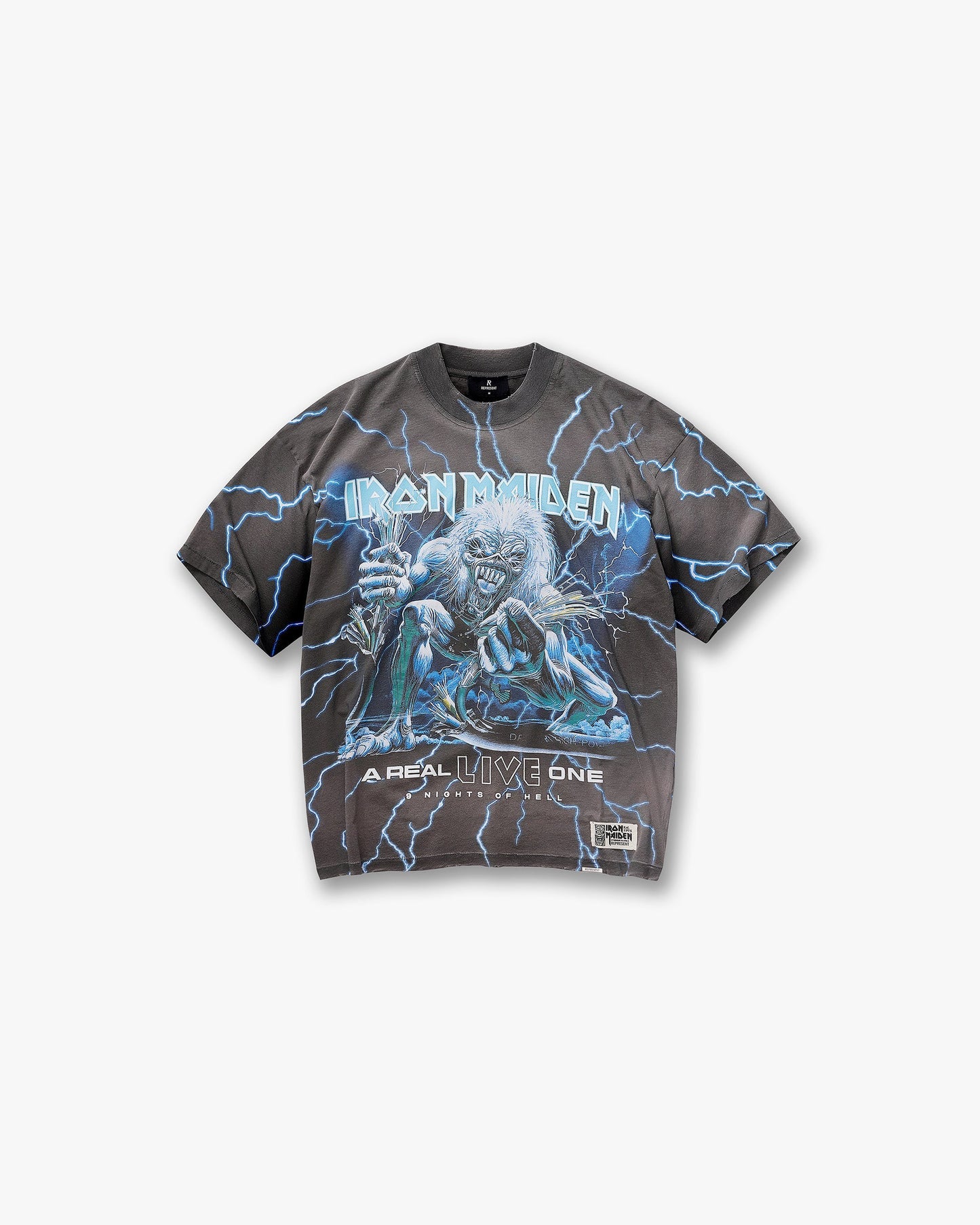 Represent X Iron Maiden A Real Live One T-Shirt - Stained Brown