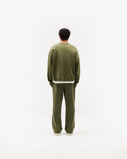 Initial Boxy Sweater - Army Green