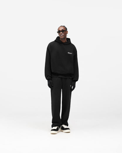 Dual Layer Script Sweatpants - Jet Black