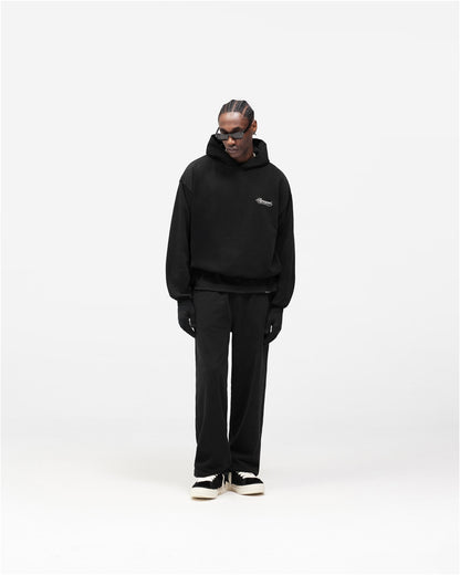 Dual Layer Script Sweatpants - Jet Black