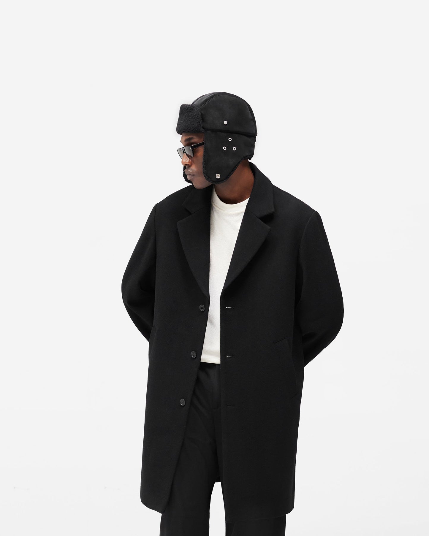 Relaxed Overcoat - Jet Black