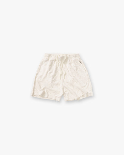All Over Print Towel Short - Aged White
