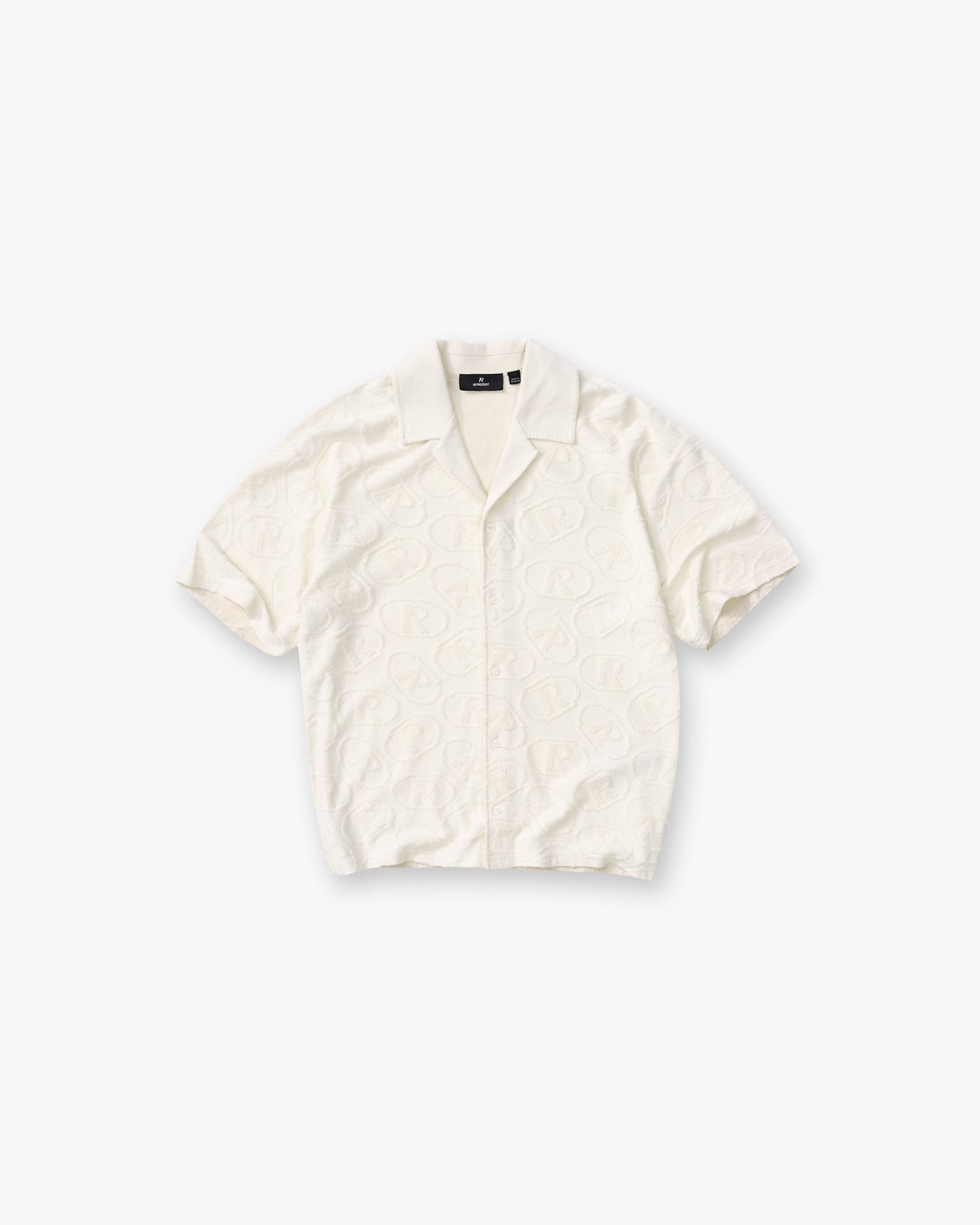 All Over Print Towel Shirt - Aged White