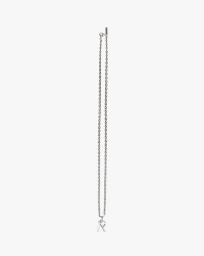 R Pendant Necklace - Silver