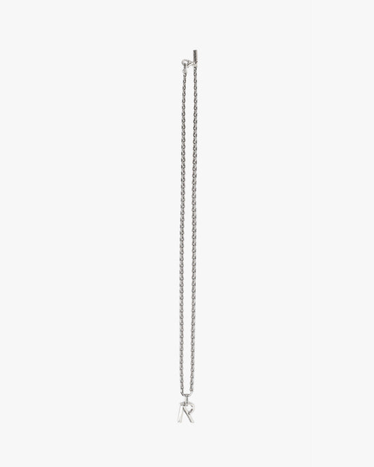 R Pendant Necklace - Silver