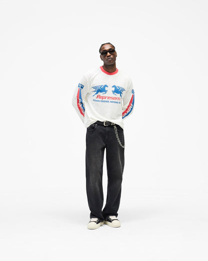 Mesh Pegasus Long Sleeve T-Shirt - Flat White
