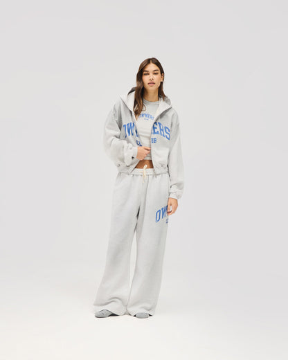 Represent Owners Club Zip Through Hoodie - Sprayed Ice Grey Marl