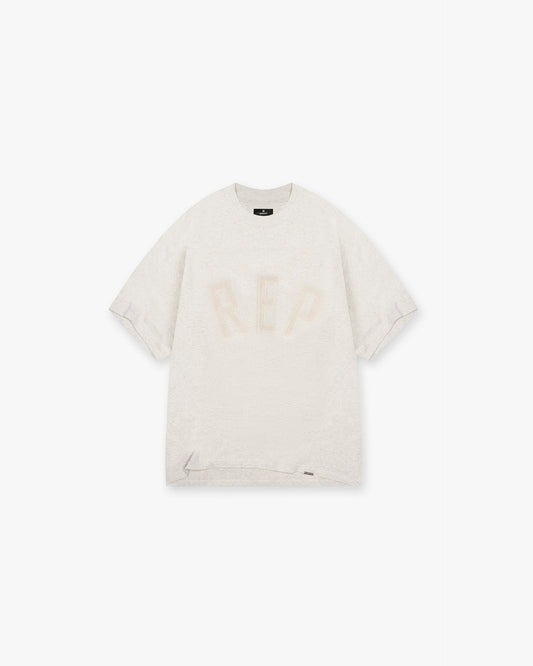 Rep Applique T-Shirt - Cream Marl
