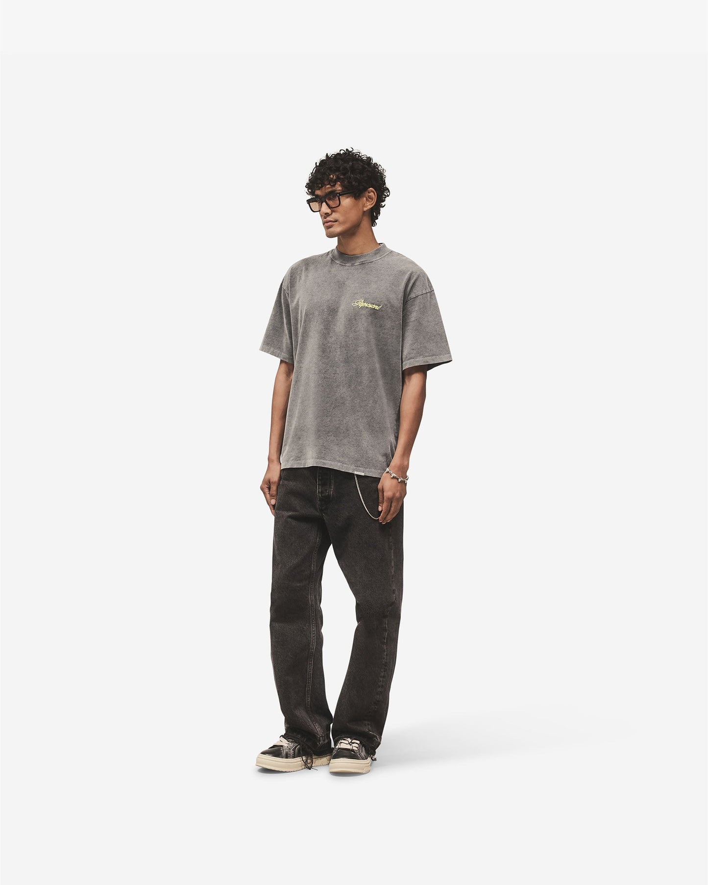 Script Logo T-Shirt - Vintage Grey