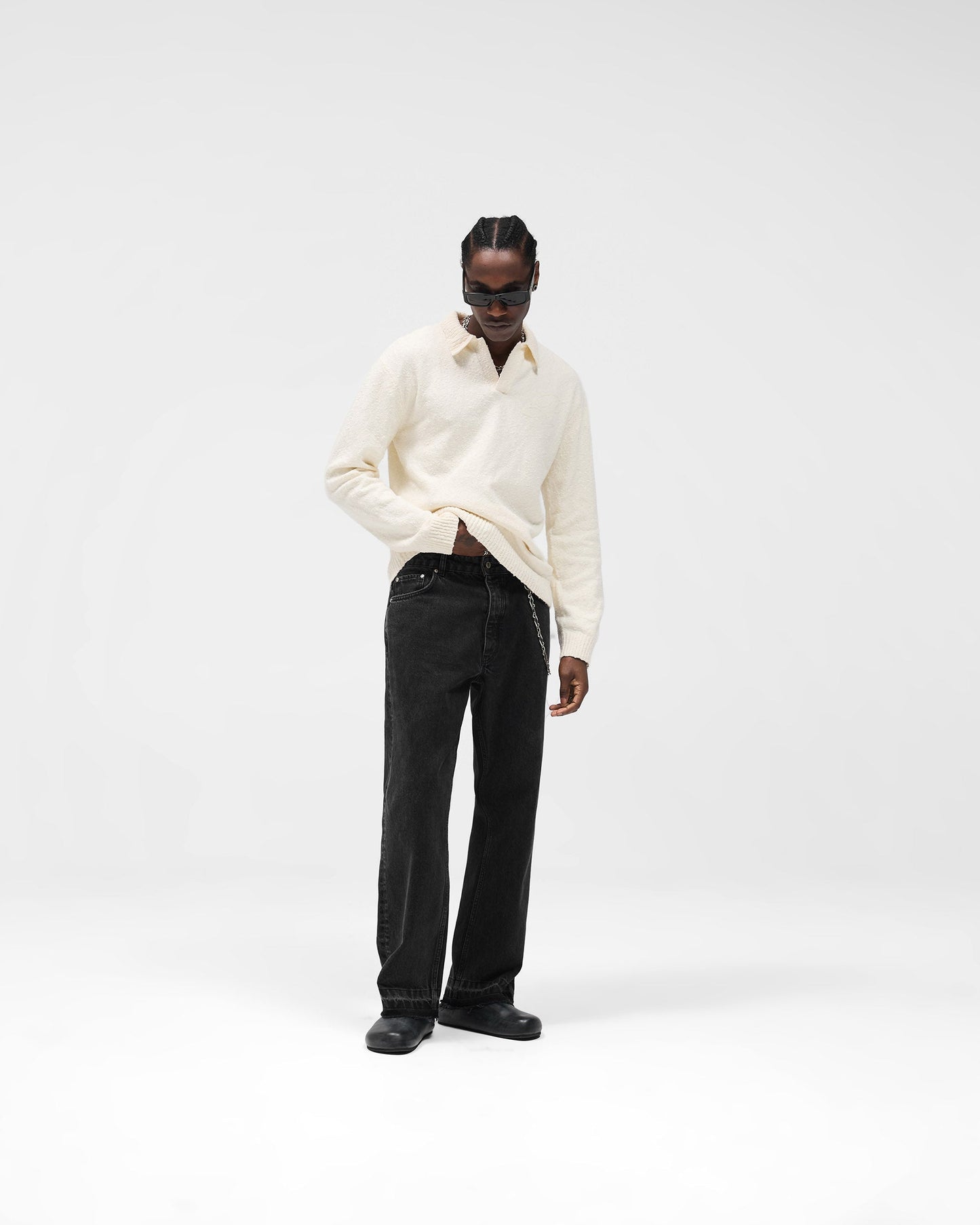 Knitted Polo - Aged White