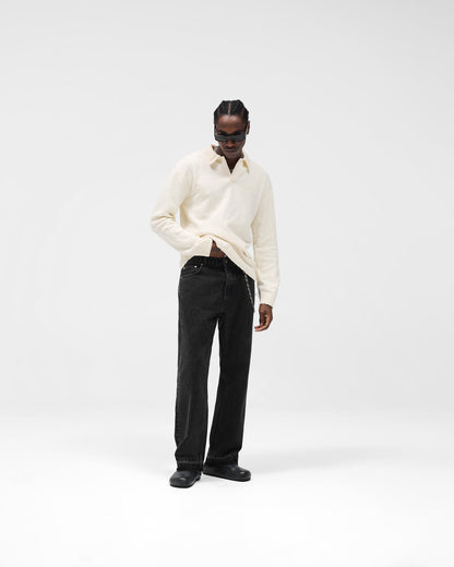 Knitted Polo - Aged White