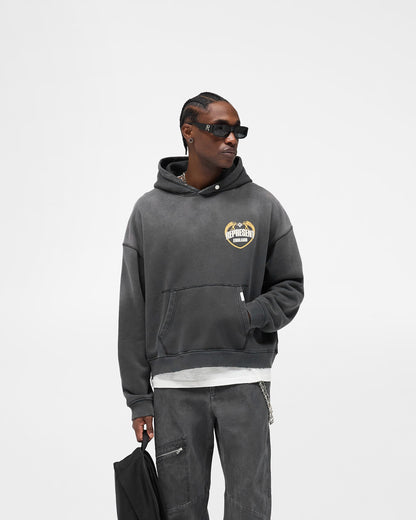 Represent Angel Border Hoodie - Stained Black
