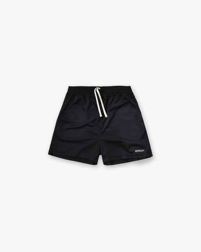 Washed Mesh Shorts - Black
