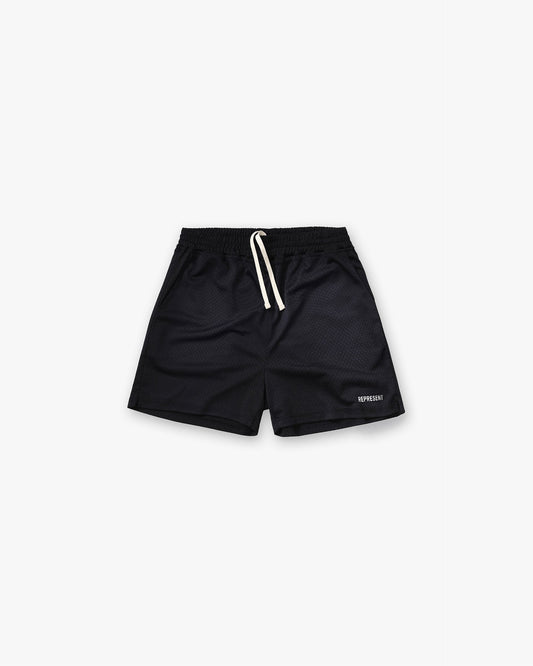 Washed Mesh Shorts - Black