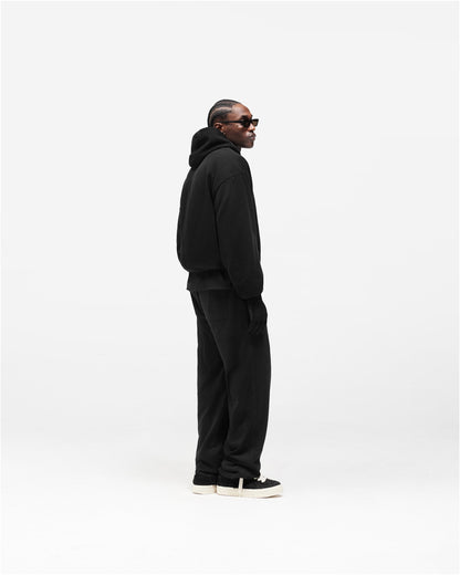 Dual Layer Script Sweatpants - Jet Black