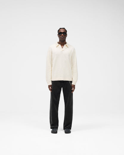 Knitted Polo - Aged White