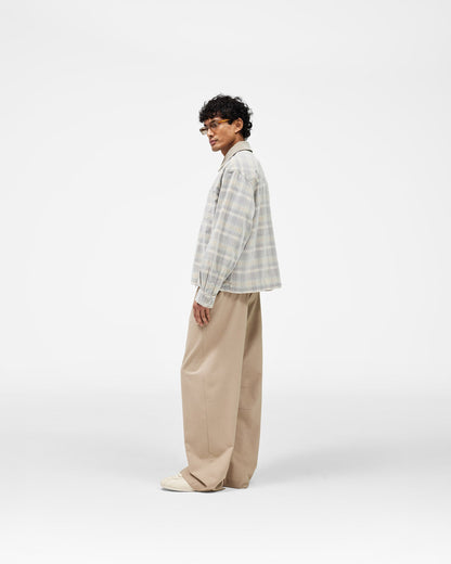 Cord Zip Flannel Shirt - Mineral