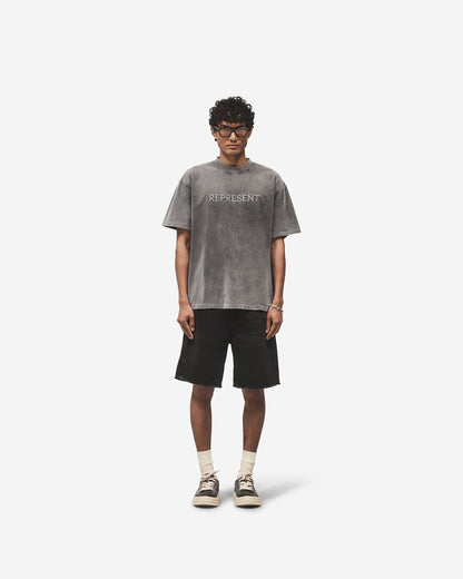 Embroidered Serif Logo T-Shirt - Vintage Grey